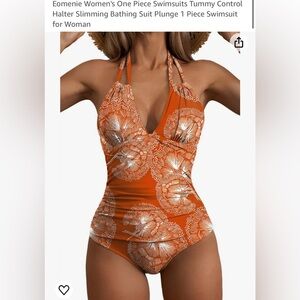 Coral one piece swimsuit